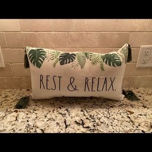 Rae Dunn Rest and Relax Pillow NWT HTF